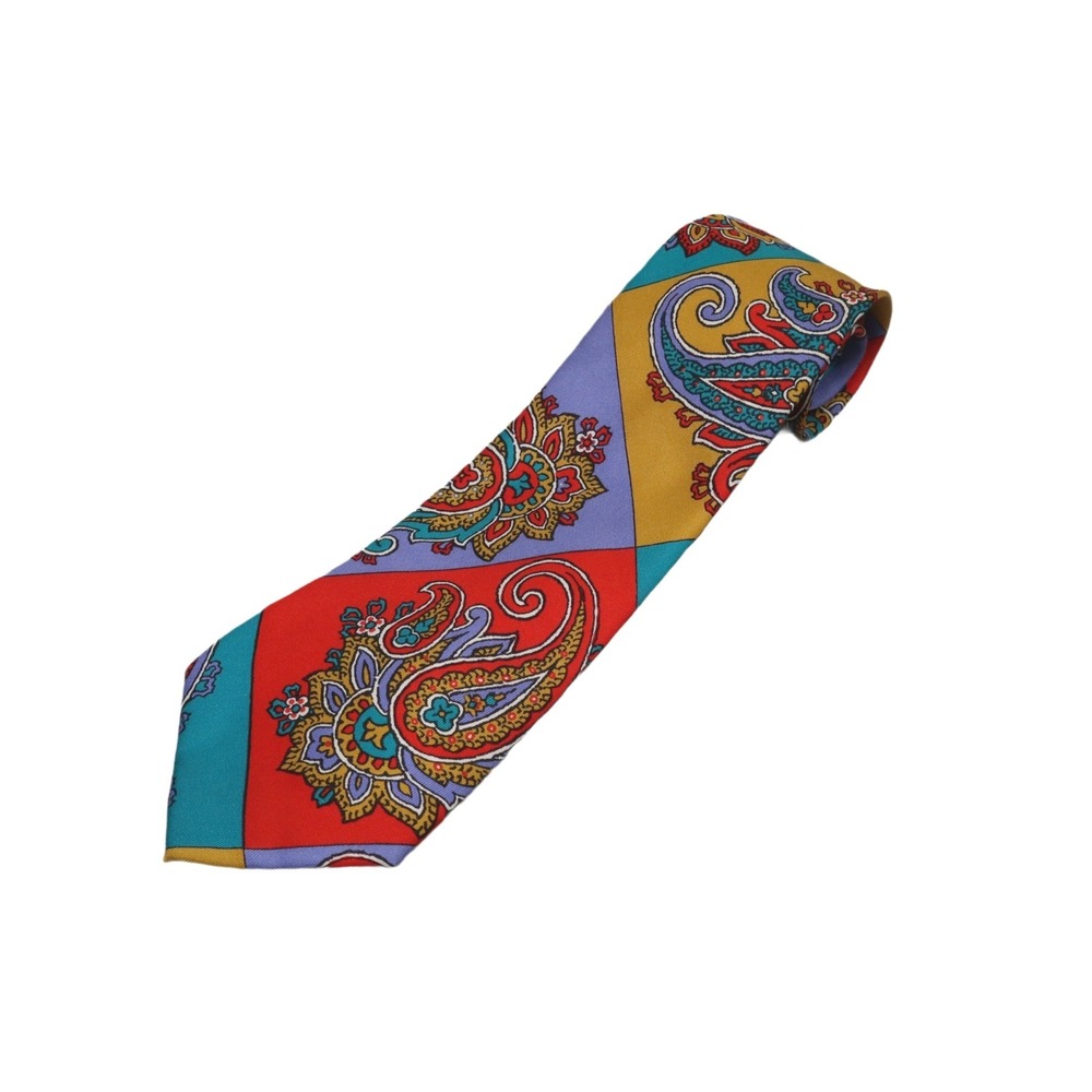 Gianni Versace Atelier Versace Silk Tie Multicolor Paisley‎ Patchwork Italy